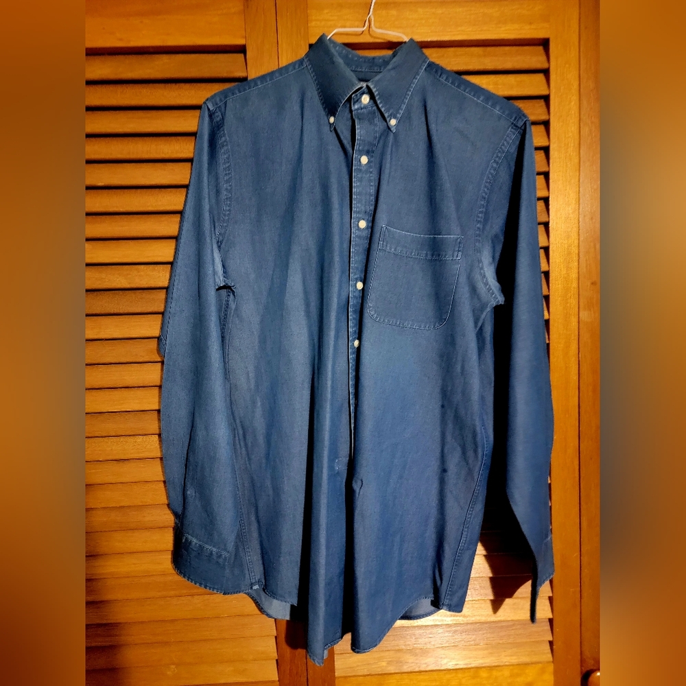 Lands' End Men's Dark Navy Button-Down Shirt